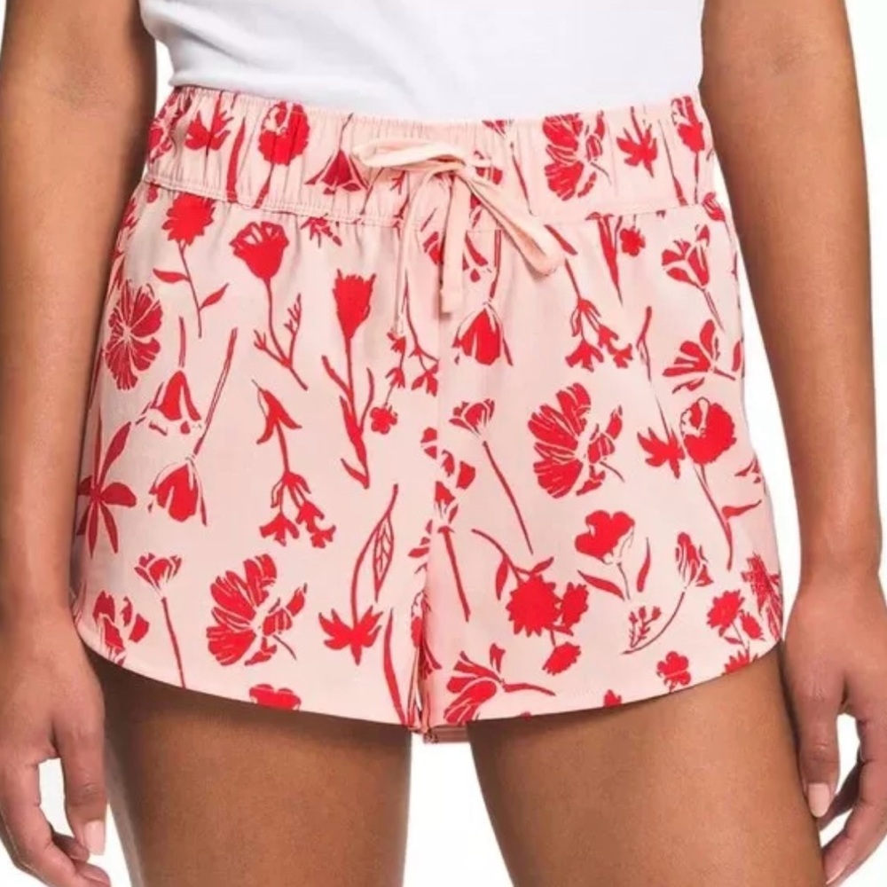 NWT NORTH FACE pink / red floral print Class V Mini athletic shorts M